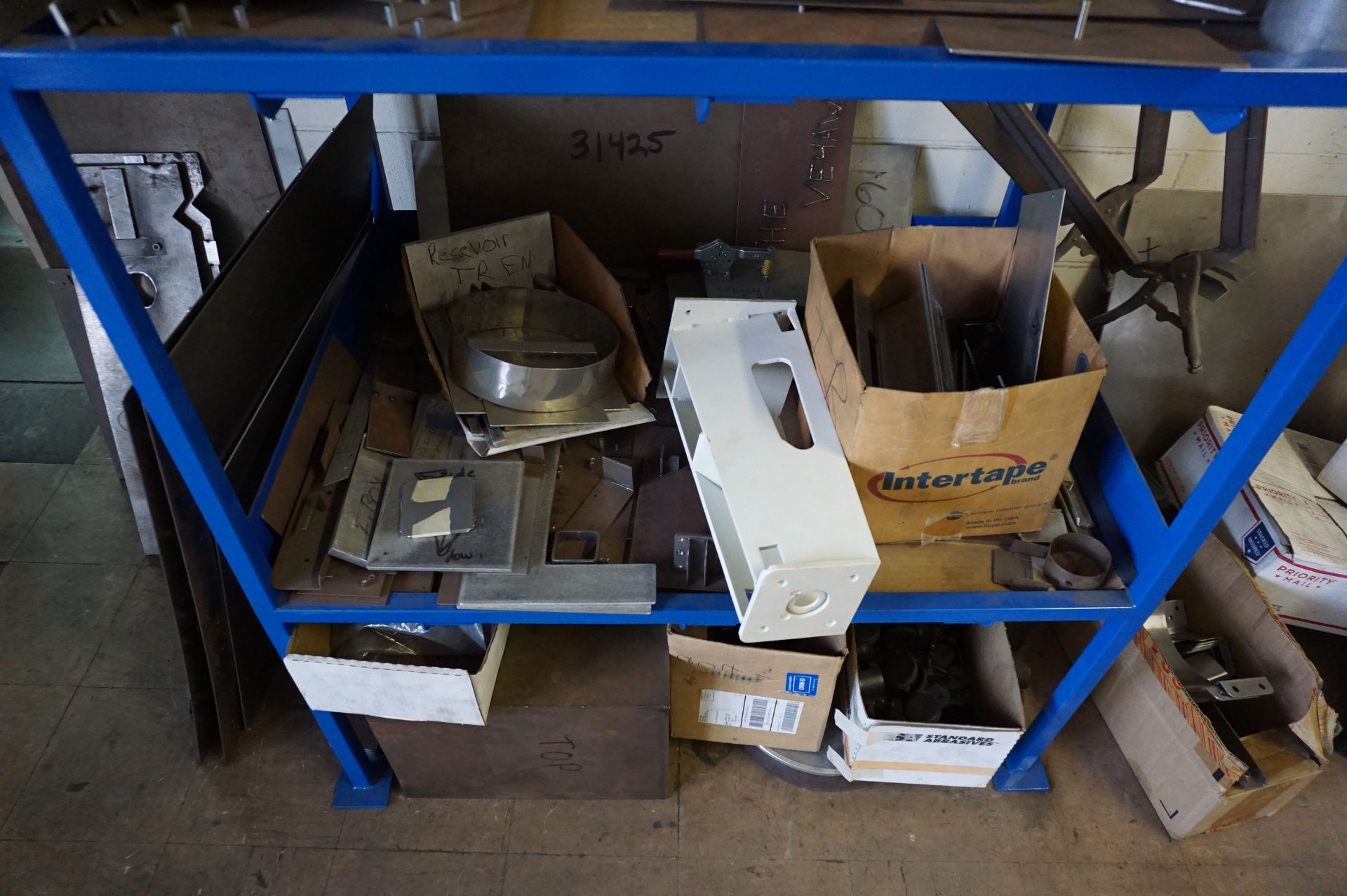 MATERIAL LOT IN WELDING ROOM TO INCLUDE: STEEL SHELVING UNIT WITH MISC. STEEL AND ALUMINUM, - Image 3 of 6