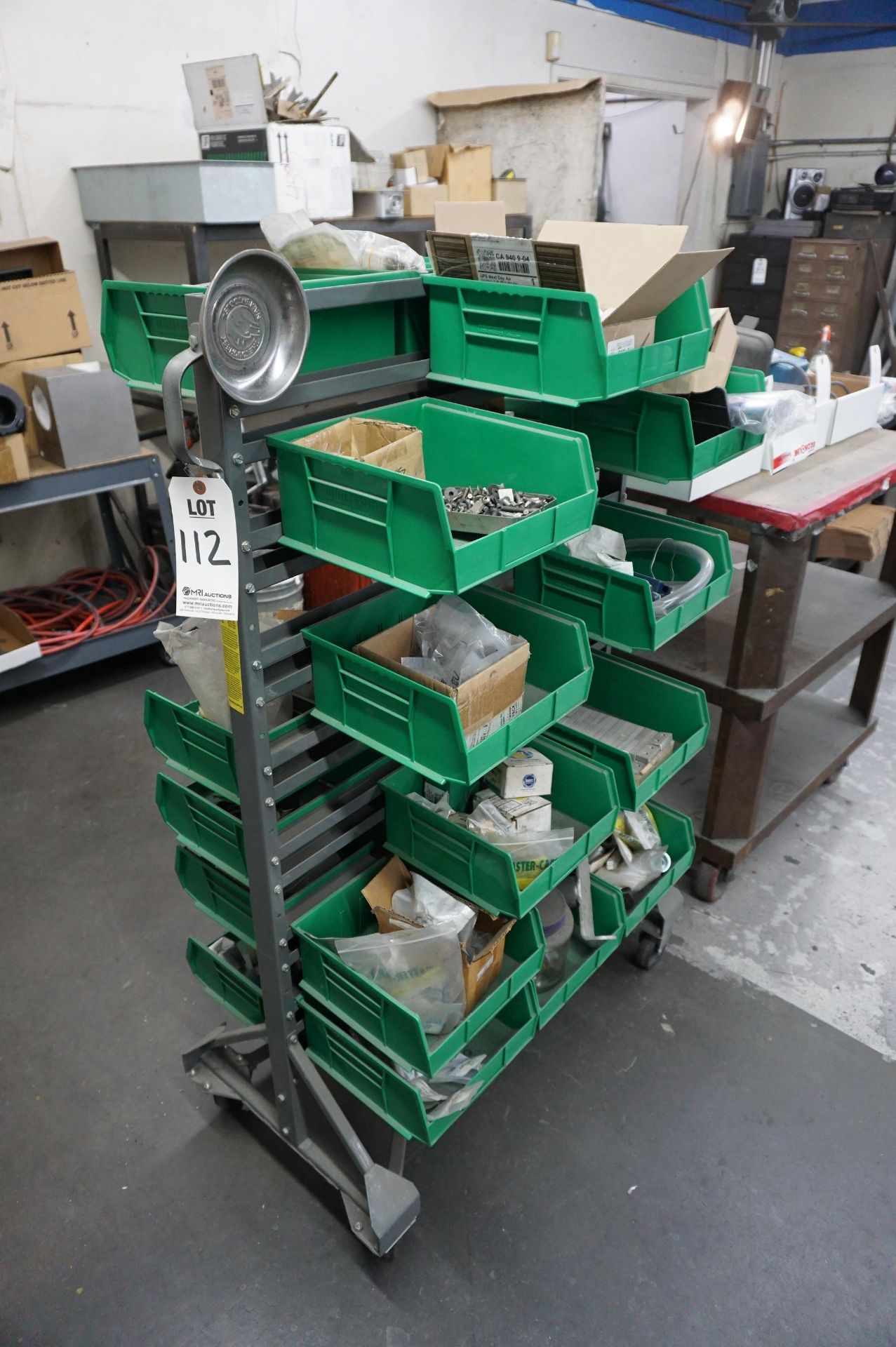 ROLLING HARDWARE ORGANIZER CART WITH CONTENTS TO INCLUDE: MISC. HARDWARE