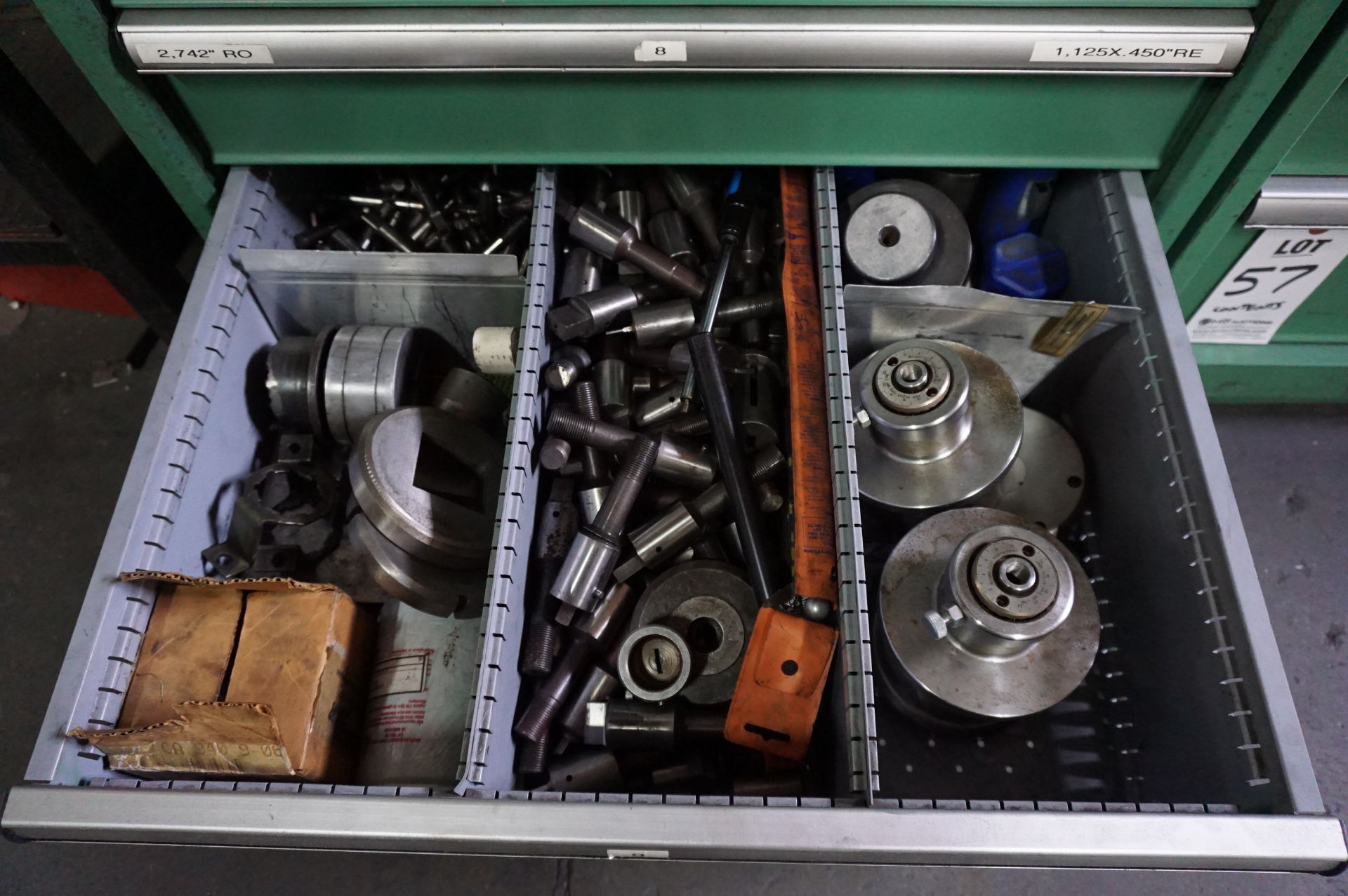 CONTENTS OF 9 DRAWER CABINET TO INCLUDE: .040" ROUND PUNCHES - 1.250" ROUND PUNCH TOOLING 1 1/4" - Image 9 of 9