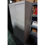 2 DRAWER STEEL SHOP CABINET, 6' H CABINET ONLY NO CONTENTS