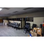 COND FLOOR LARGE OFFICE CUBICLE STATION WITH 8 WORKSTATIONS, 12' X 21' AREA TO INCLUDE DESKS, FILE