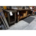 SUPPORT LOT FOR PARTS SET UP AND OFFICE CONTENTS TO INCLUDE: (1) FIBREGLASS SHIPPING CART, (1) STEEL