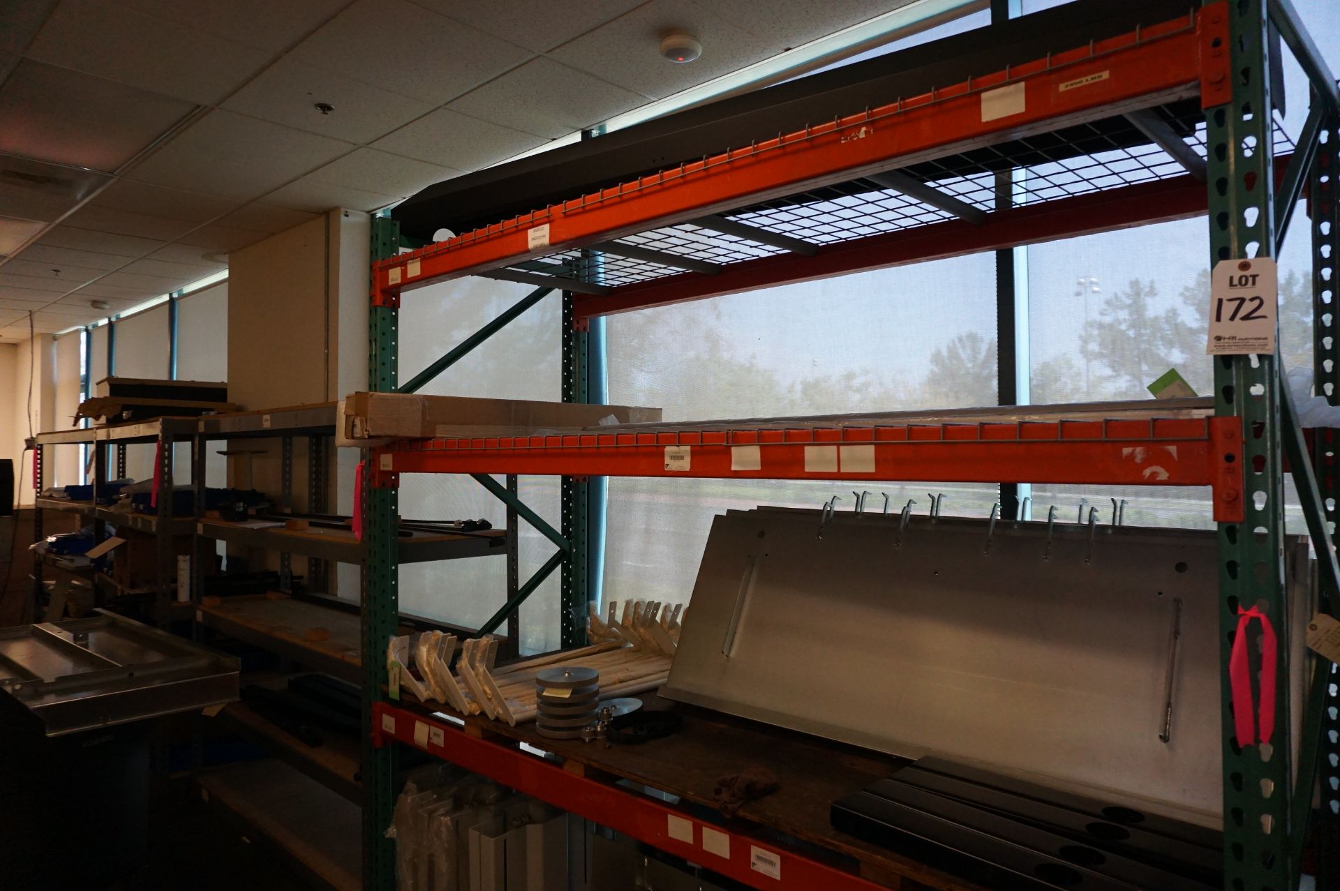 INVENTORY RACKS ALONG WALL IN ASSEMBLY AND REPAIR AREA *RACKS ONLY NO CONTENTS* - Image 4 of 5