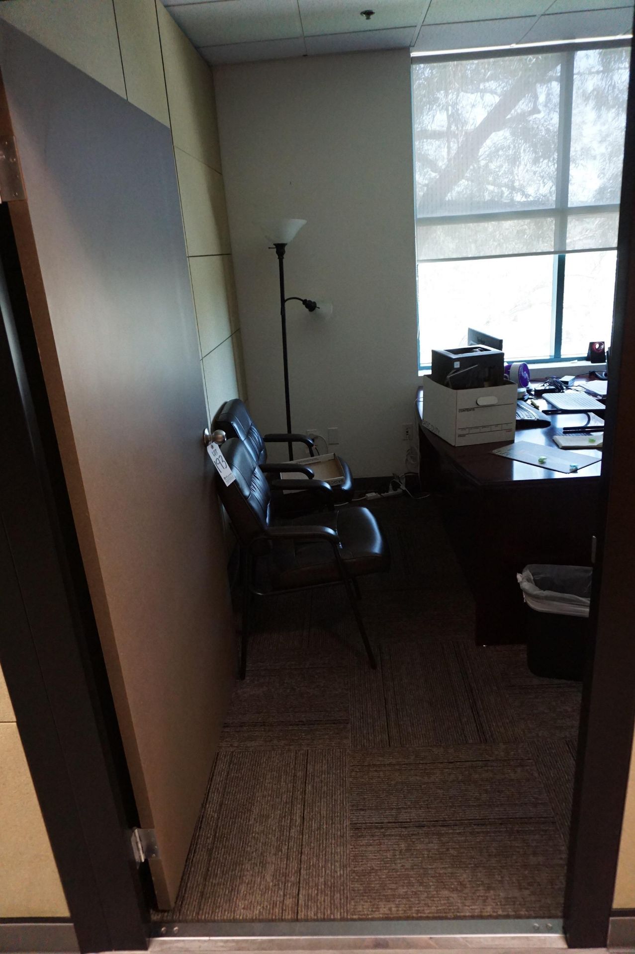 SECOND FLOOR OFFICE TO INCLUDE: HIGH END EXECUTIVE DESK, 2 MONITOR STAND KEYBOARD, EXECUTIVE