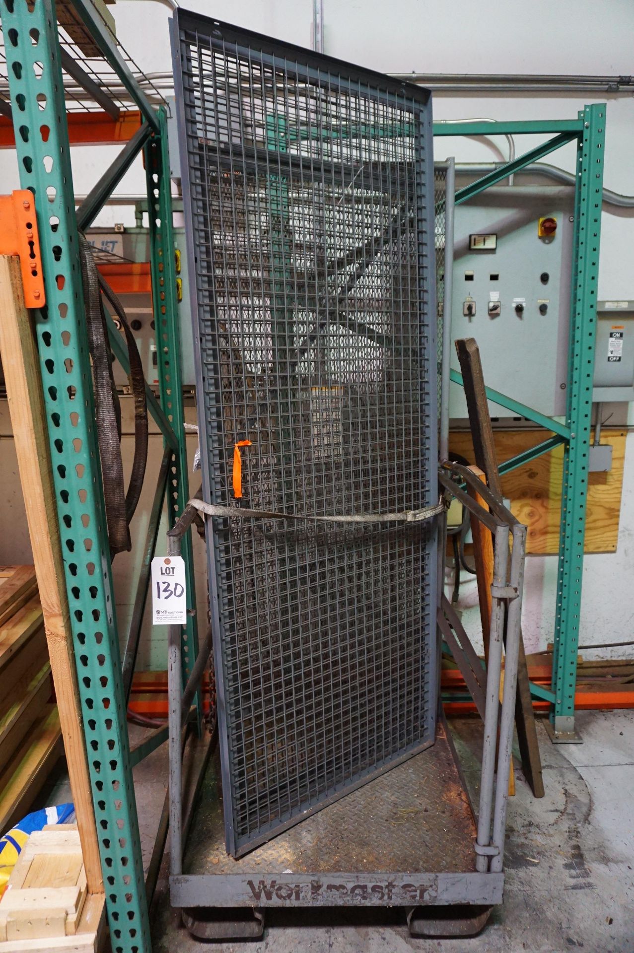 FORKLIFT WORKMASTER MAN CAGE, WITH STRAPS AND INVENTORY CAGE *LATE PICK UP*