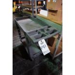 LOT TO INCLUDE: (1) FIBREGLASS INVENTORY CART, (1) LOW STEEL SHOP CART