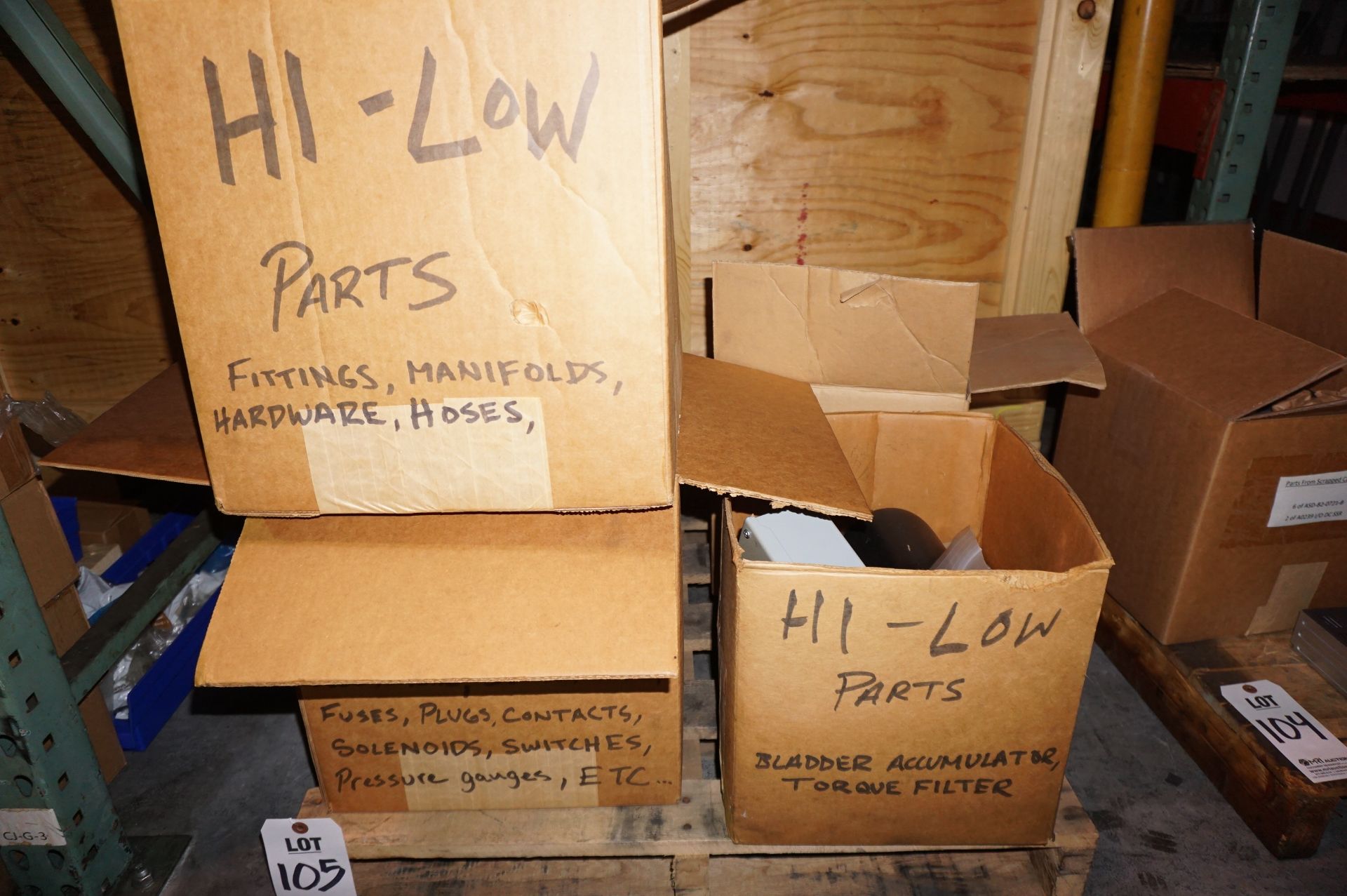 CONTENTS OF PALLET TO INCLUDE BUT NOT LIMITED TO: FUSES, PLUGS, CONTACTS, SOLENOIDS, SWITCHES,