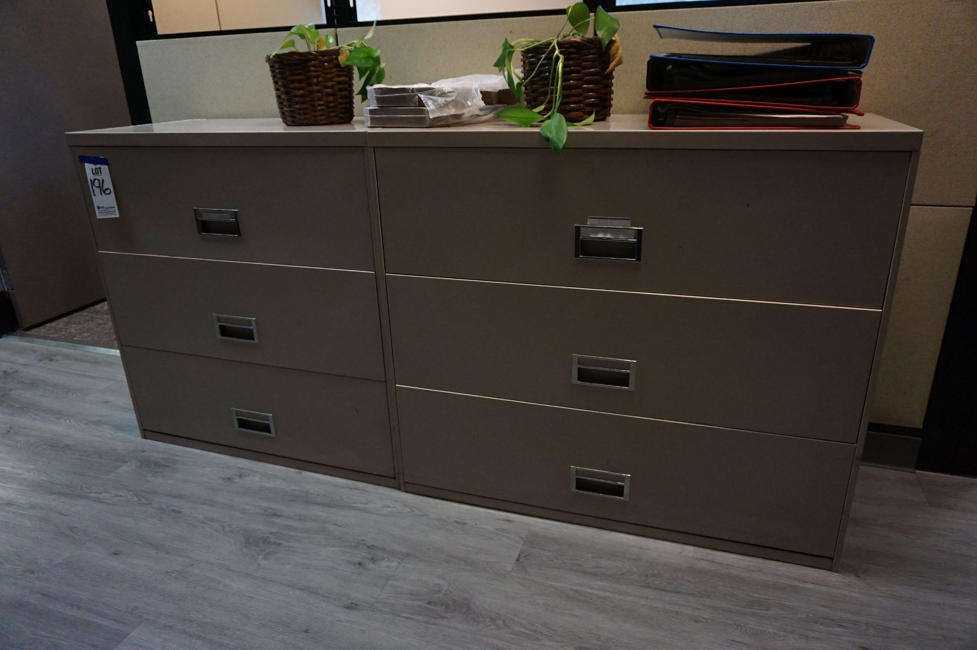 LOT TO INCLUDE: MISC. FILE CABINETS, OFFICE CHAIRS, AND DECORATIVE PLANTS - Image 6 of 6