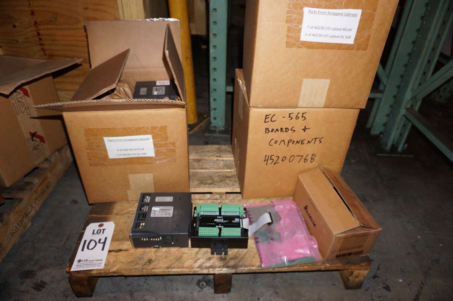 CONTENTS OF PALLET TO INCLUDE BUT NOT LIMITED TO: (6) DELTA ASD-B2-0721-B AC SERVO DRIVES, (2) A0239