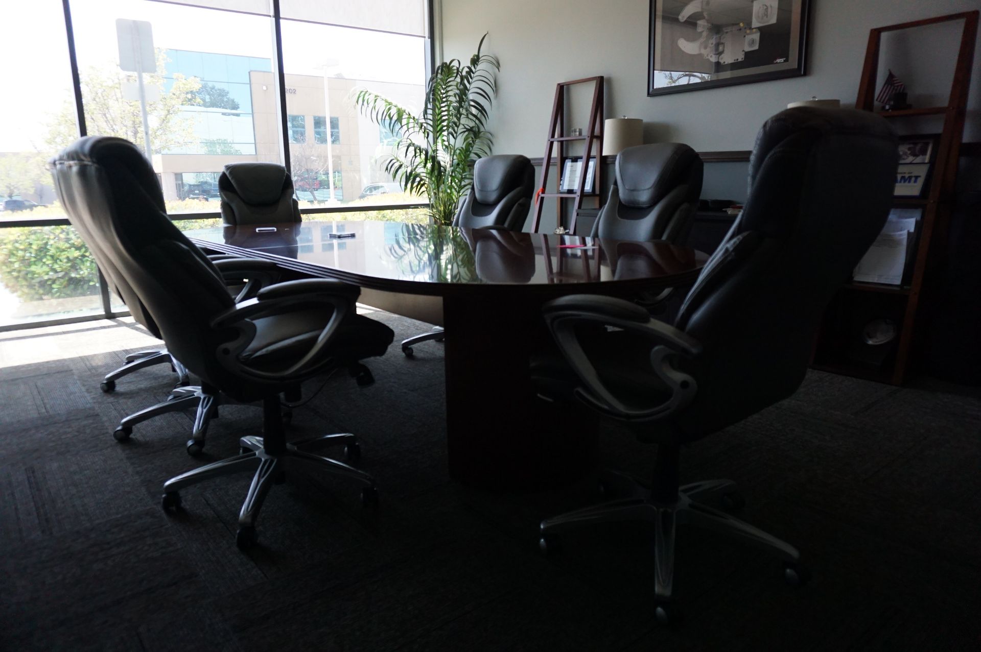 CONTENTS OF FIRST FLOOR CONFERENCE ROOM TO INCLUDE: (1) OVAL CONFERENCE DESK, HIGH QUALITY, (6) - Image 2 of 5