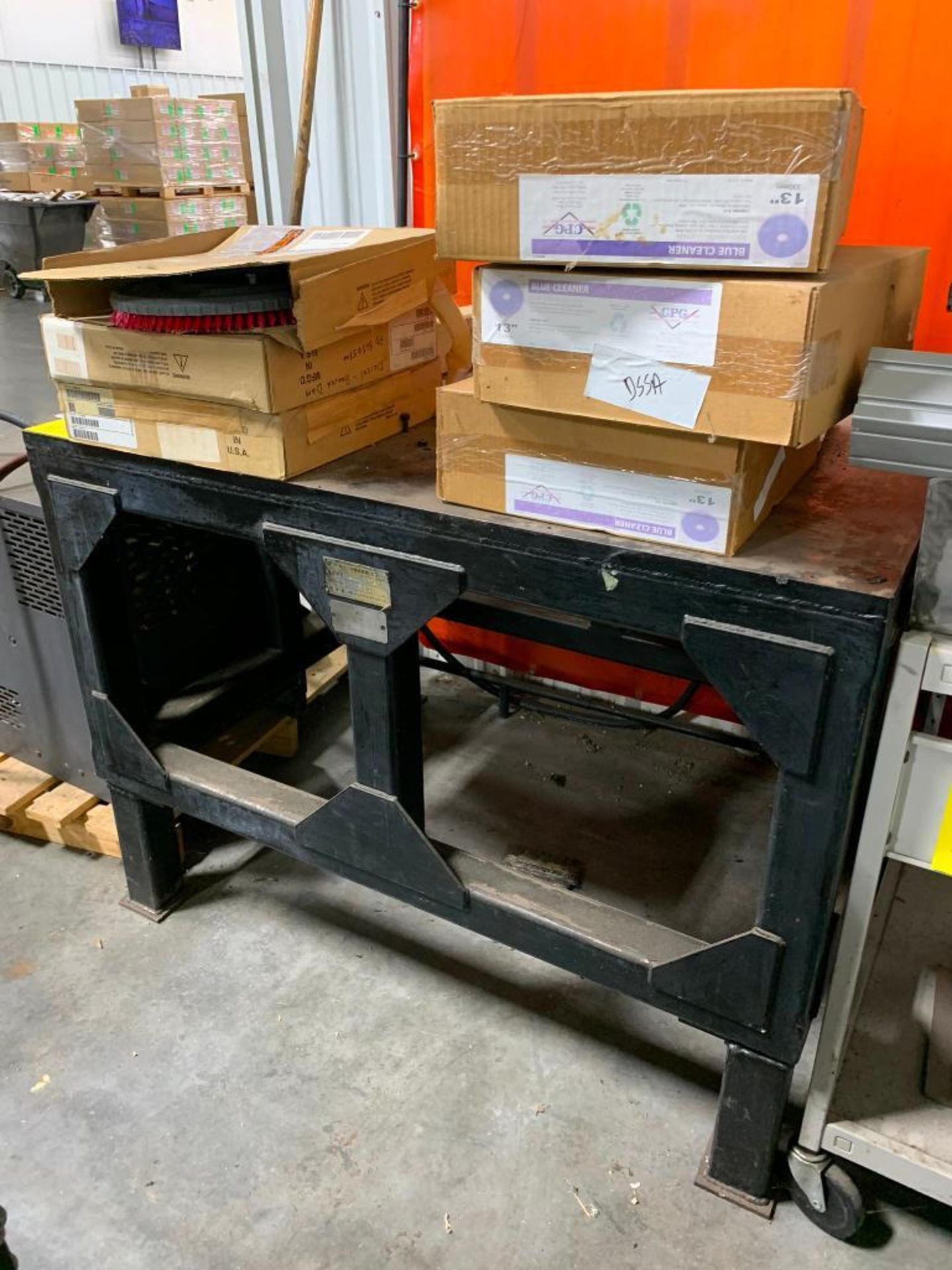 (2x) Steel Tables & Cart w/ Content