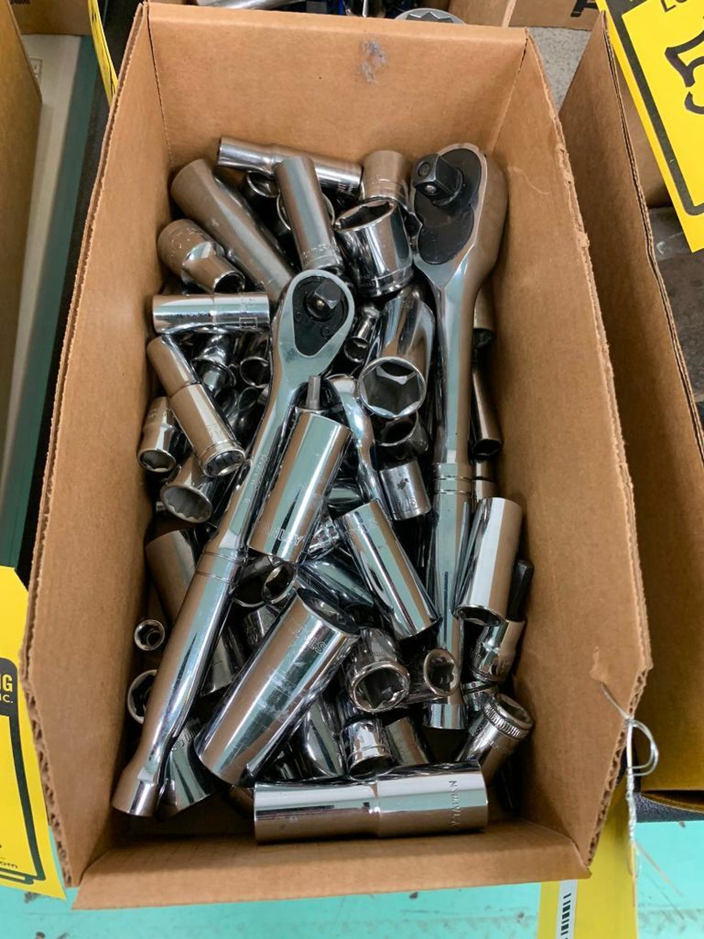 Box of Assorted Sockets, Ratchets