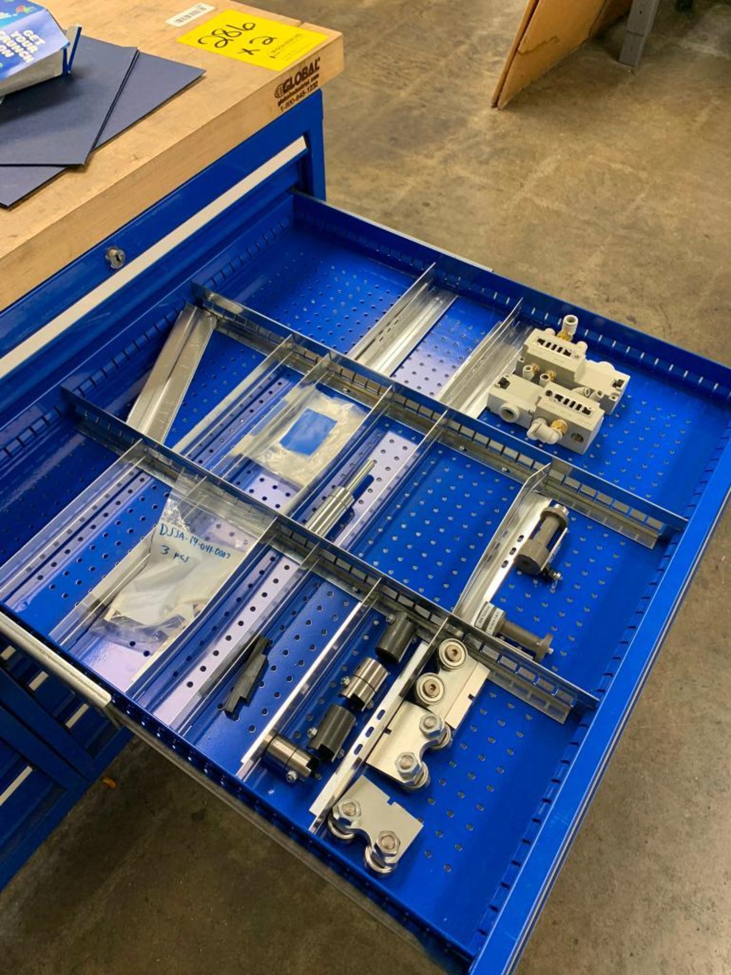 (2) Fastenal 7-Drawer Cabinets w/ Content & Butcherblock Top: Plant Support Equipment - Image 3 of 15