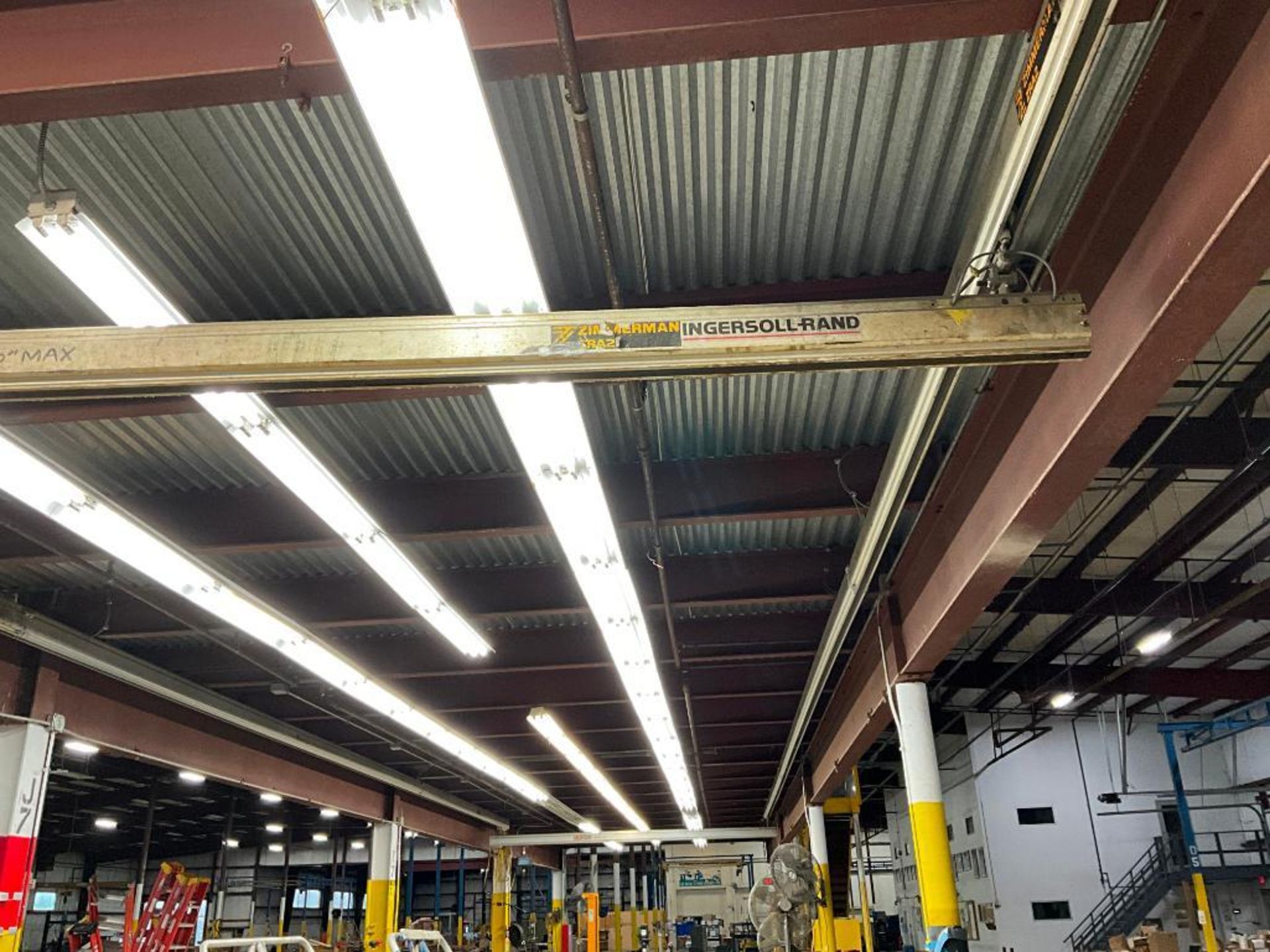 Zimmerman ZRA2 Ingersoll-Rand Ceiling Mount Bridge Crane, 8" H x 887" W x 190", w/ (2) Demag 550 LB. - Image 10 of 29