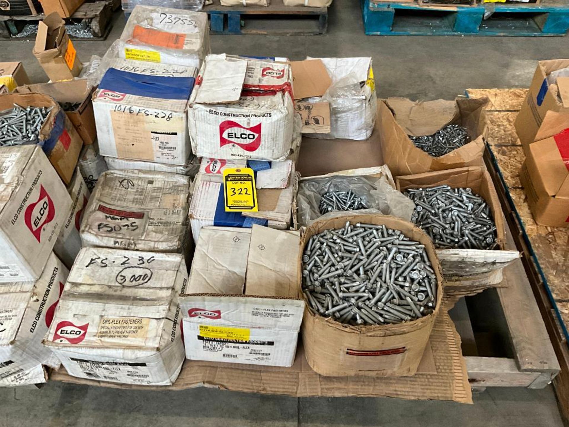 Pallets of Bolts, Nuts, Washers, Screws, 1-1/2" Square Tubing; 2=10' & 1= 6-1/2', Plastic Spacers, W - Image 25 of 124