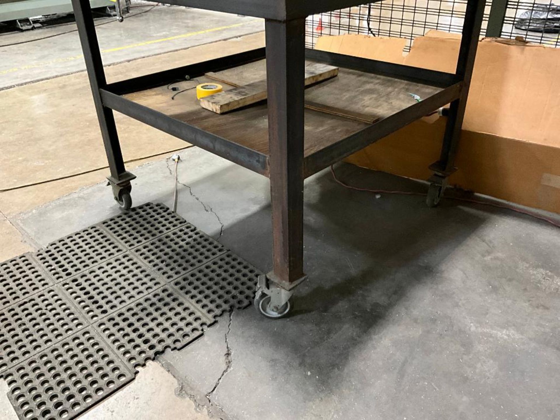 Steel Bench on Casters, 45" H x 48" W x 48" D, Yost Vice, Tool Changer - Image 8 of 8