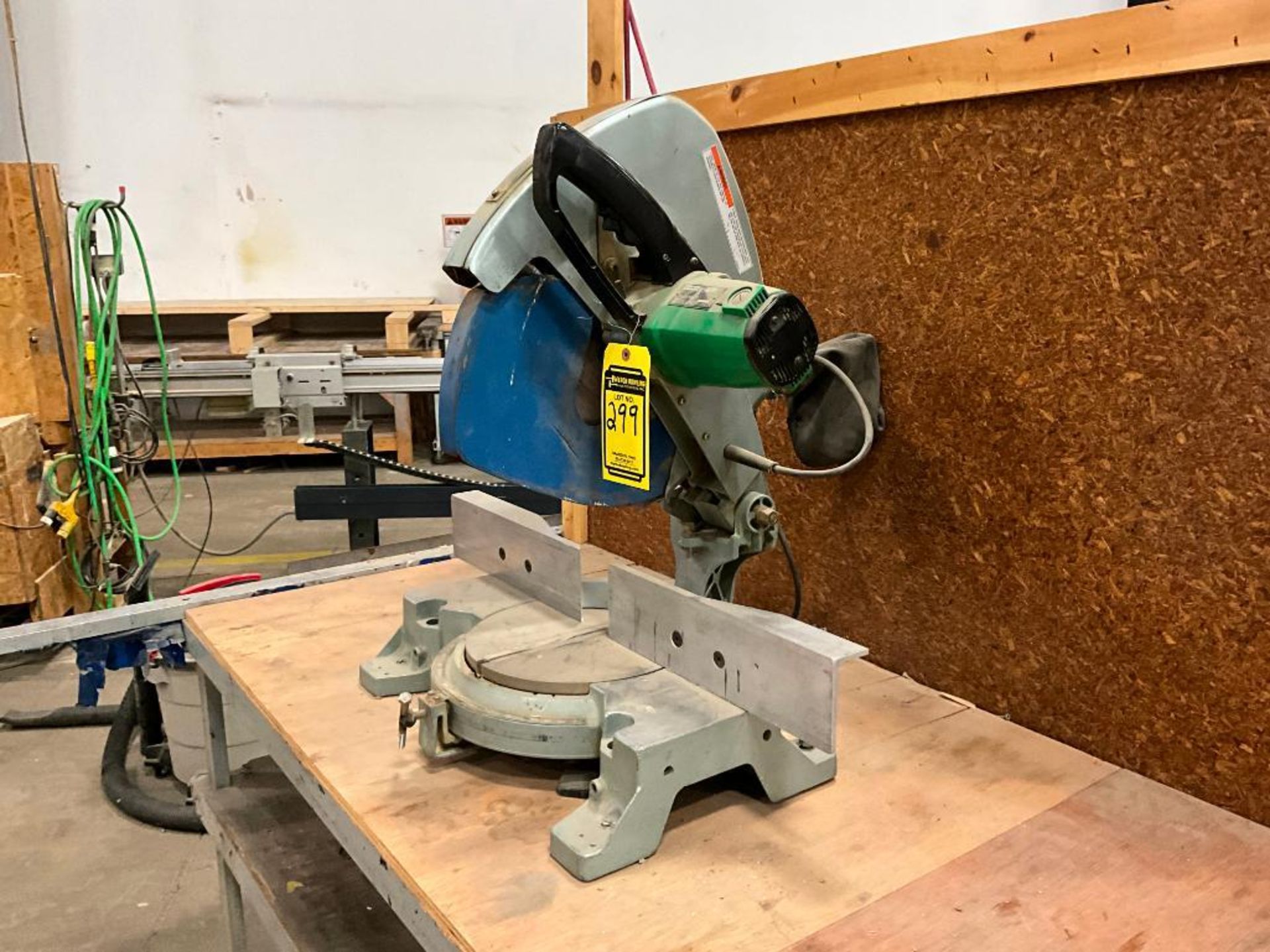 Hitachi 15" Miter Saw, C15FB, No. 540138, Metal Table on Casters - Image 6 of 13