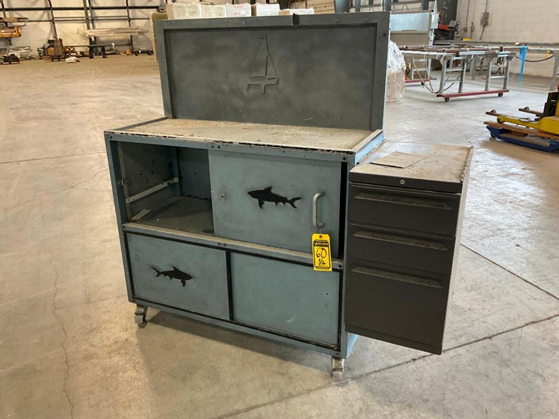 Metal Cabinet on Casters, 60" H x 49" W x 19" D - Image 3 of 6