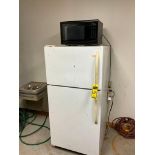 Electrolux Refrigerator, Model FRT15B3W1, S/N BA82929964, Frigidaire Microwave, Model FFCE1439LB