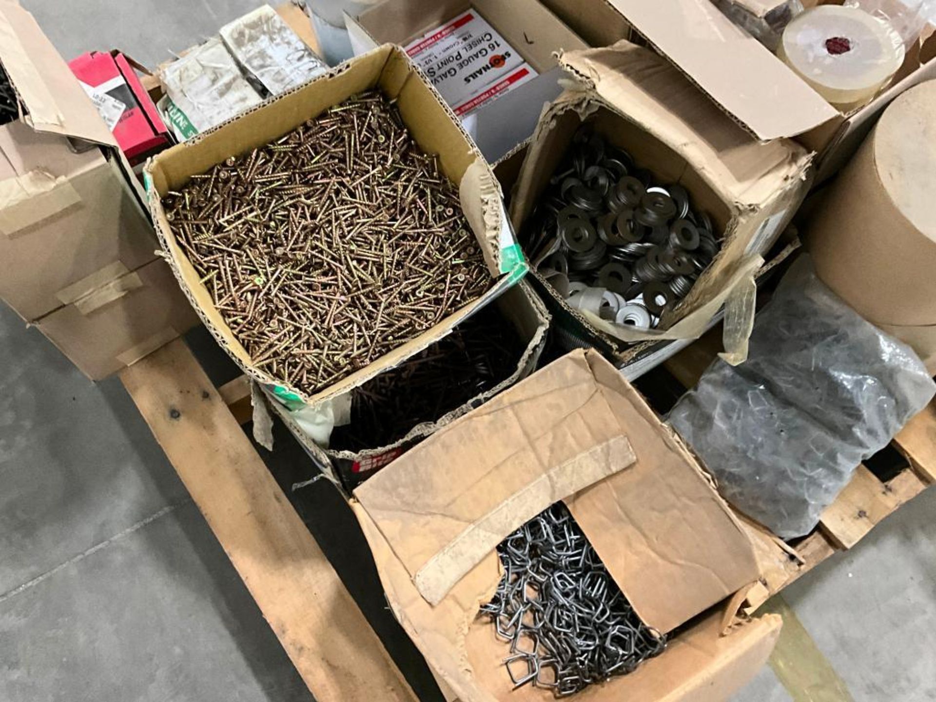 Assorted Boxes of Staples, Tape, Hardware, Concrete Anchors - Image 8 of 15