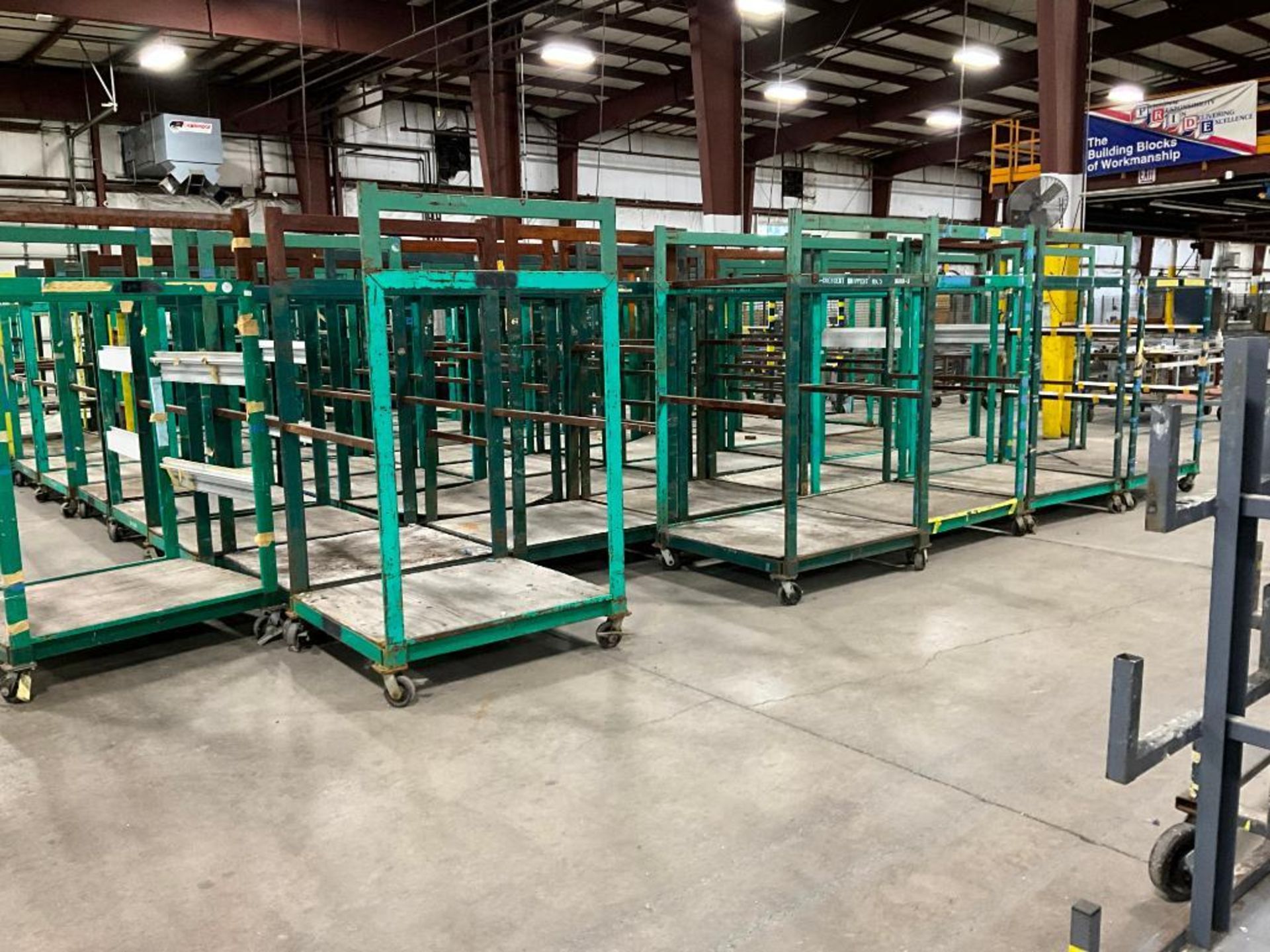 (88) Storage Racks on Casters, 70" H x 48" W, x 44" D (Green) - Image 7 of 12