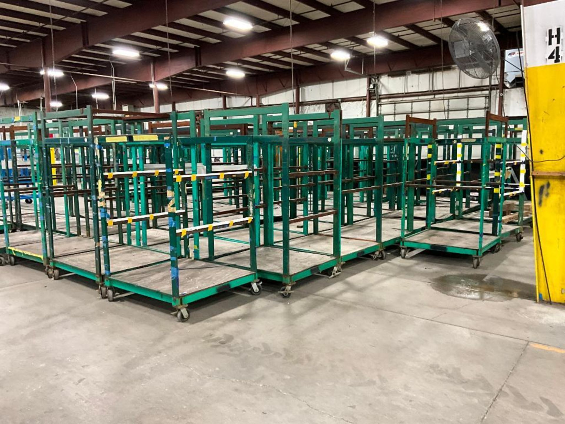 (88) Storage Racks on Casters, 70" H x 48" W, x 44" D (Green) - Image 9 of 12