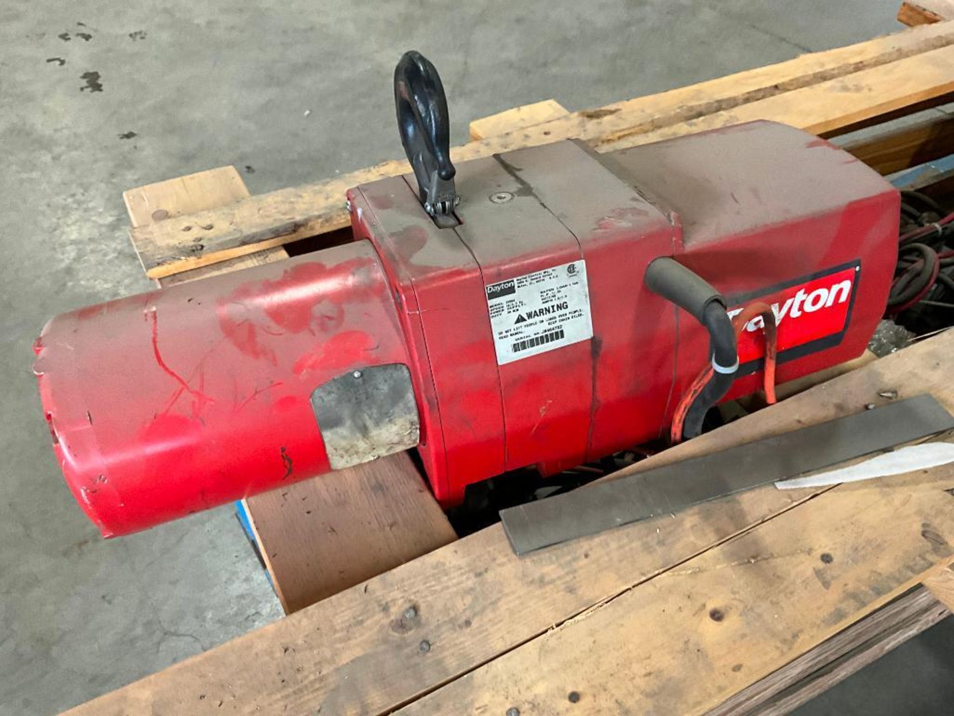 Dayton 1-Ton Hoist, Model 3TB94, Power Supply, 460/3/60, Harrington 1-Ton Hoist, Lot No. ER1A 79SY37 - Image 13 of 21