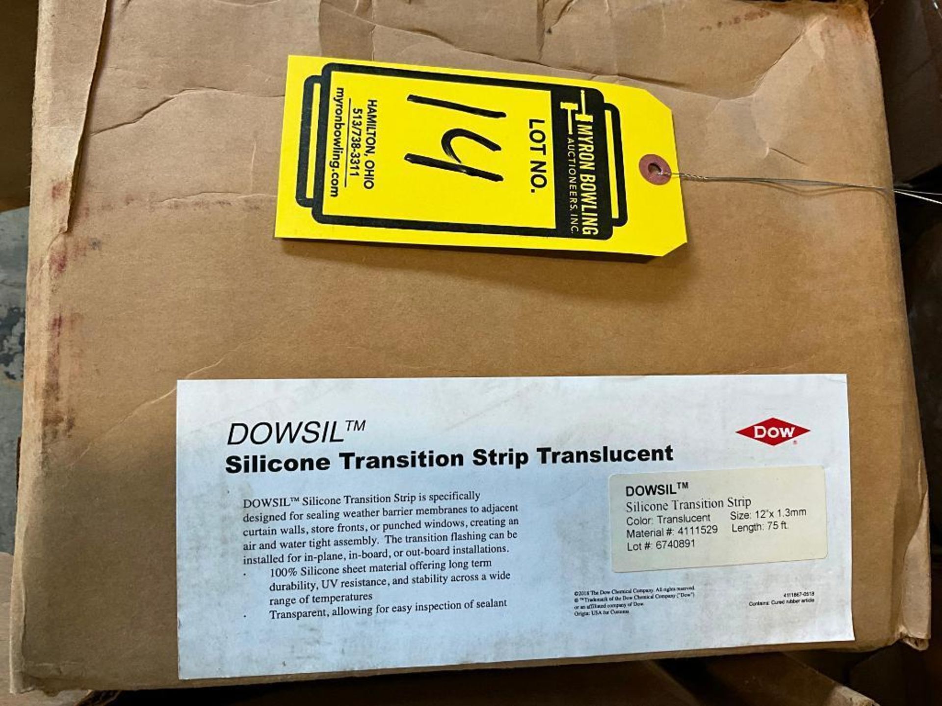 (7) Boxes of Dowsil Silicone Transition Strip, 12" x 75', (2) Box of Dowsil 123 Silicone Seal, (1) B - Image 4 of 11