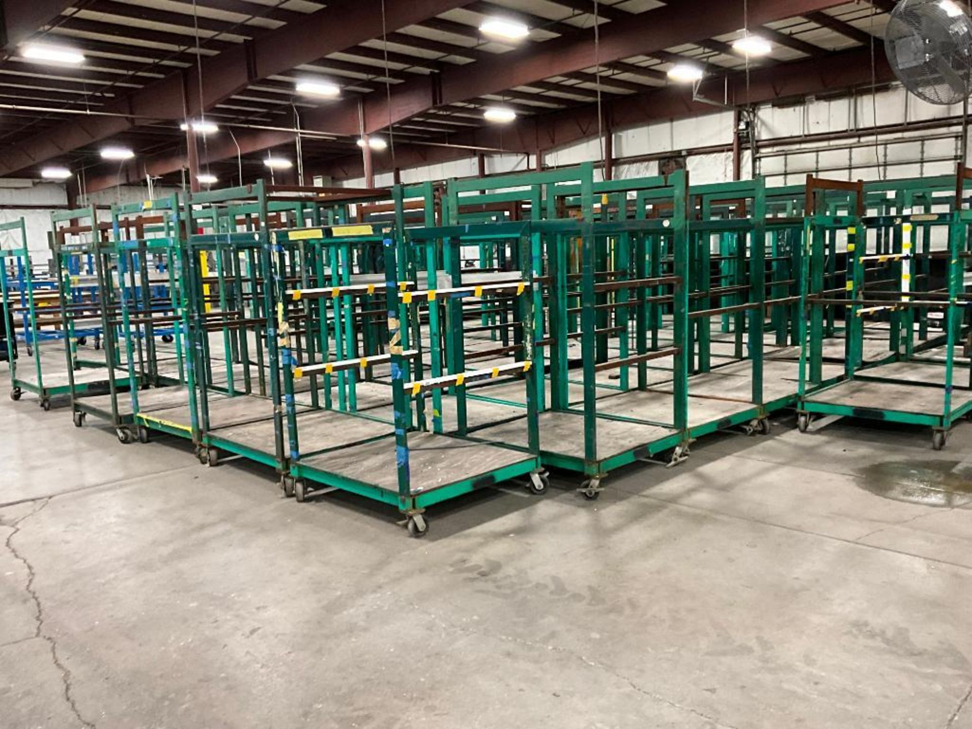 (88) Storage Racks on Casters, 70" H x 48" W, x 44" D (Green) - Image 8 of 12