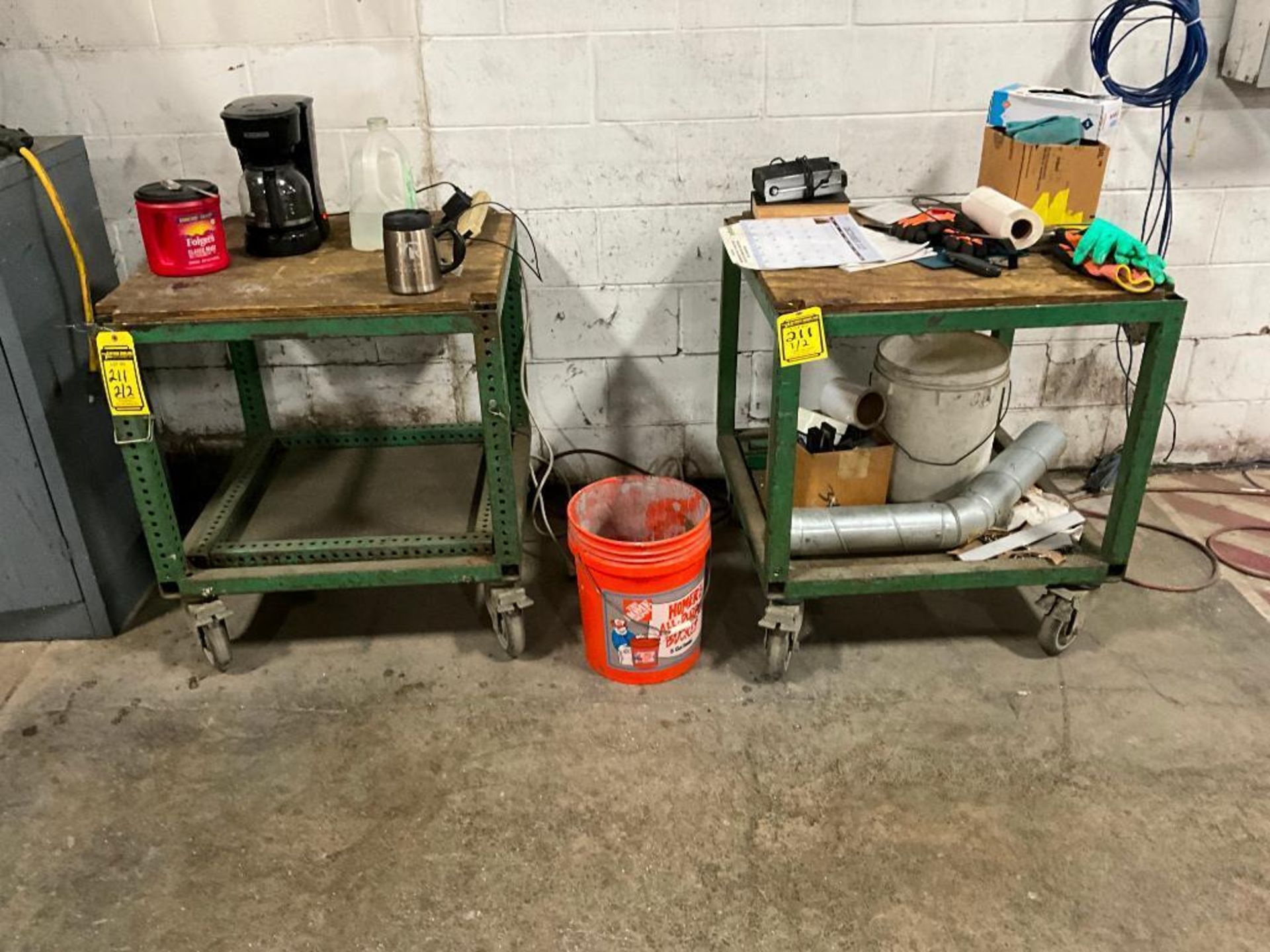 (2) Carts on Casters, 33" H x 38" W x 38" D