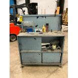 Metal Cabinet on Casters, 61" H x 49" W x 19" D