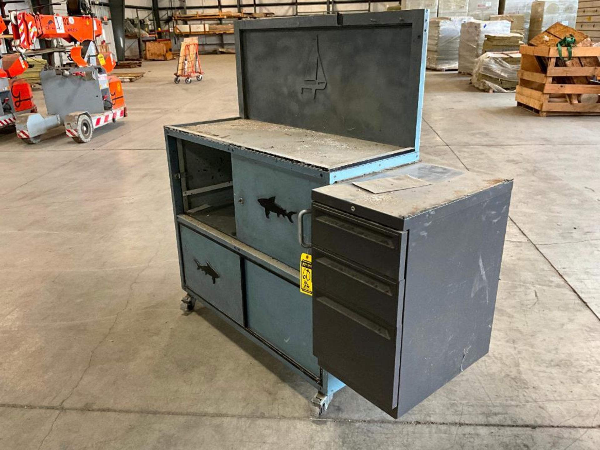 Metal Cabinet on Casters, 60" H x 49" W x 19" D - Image 2 of 6