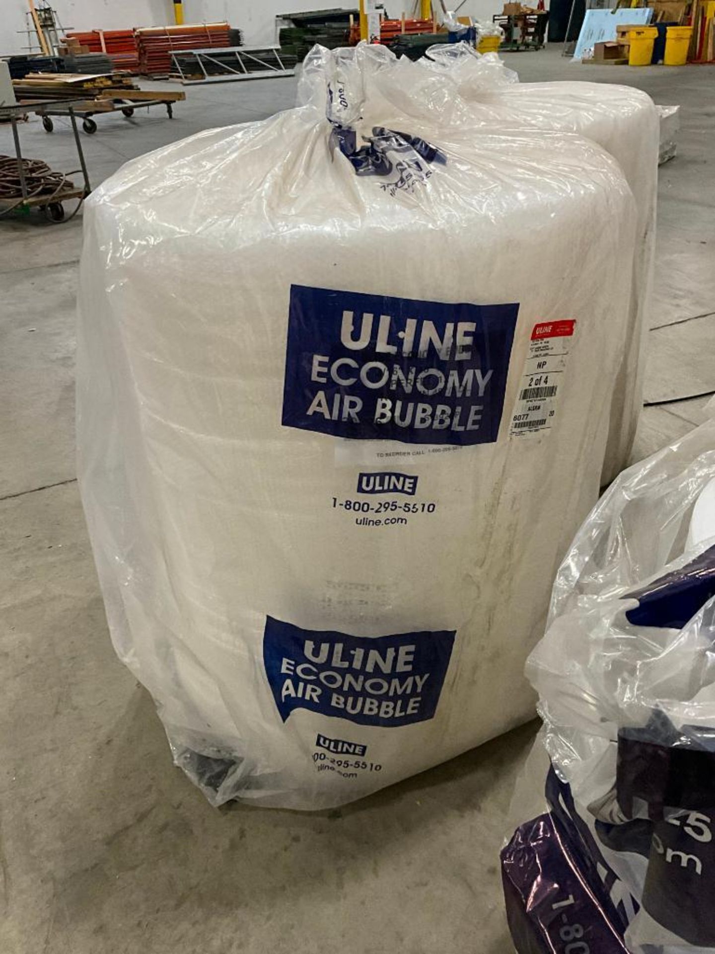 Uline Economy Air Bubble Wrap, 3/16" x 48" x 750', Perfed 12", (2) Rolls in 48" BDL, 1/2 Roll Uline - Image 7 of 16