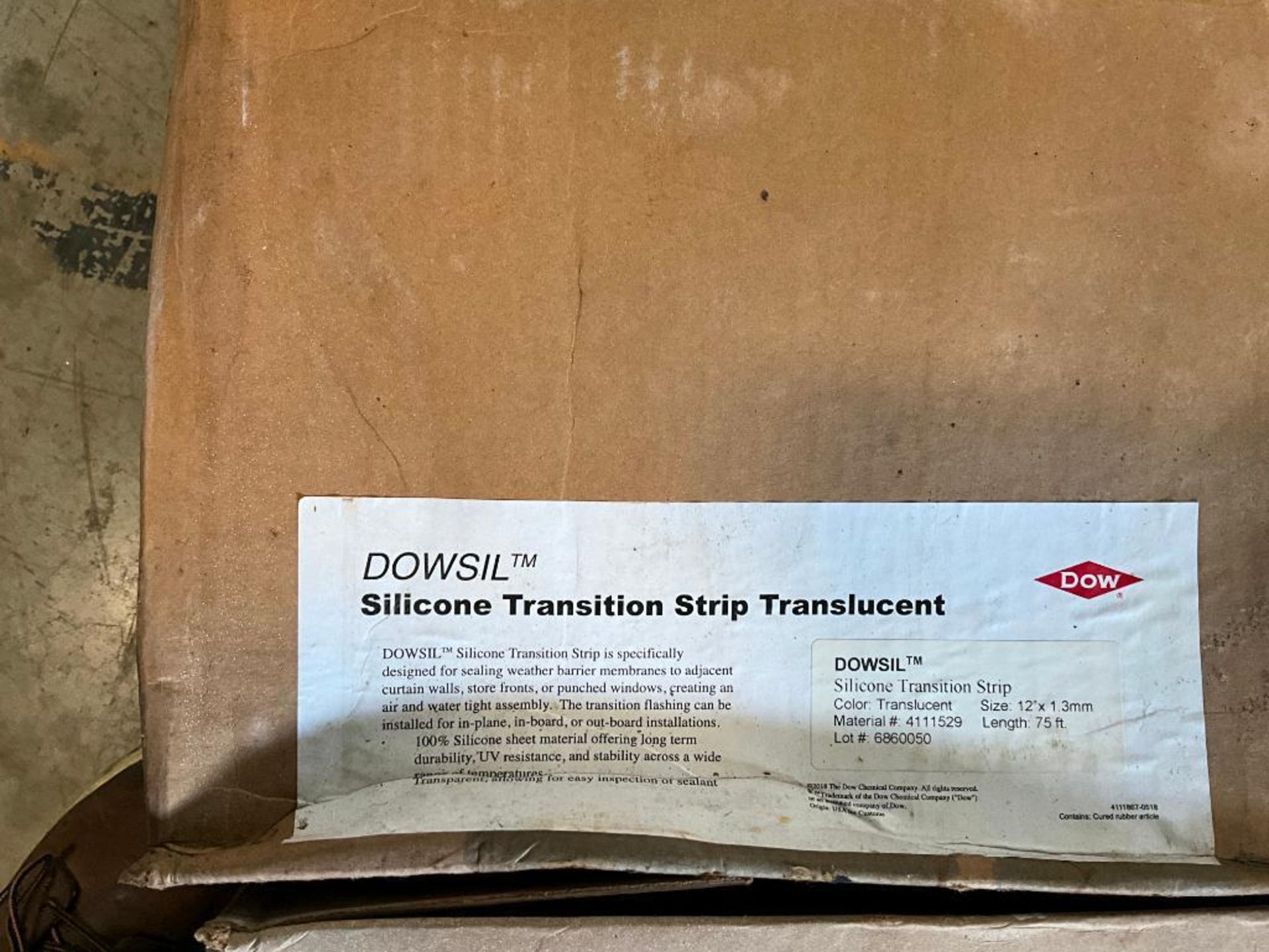 (7) Boxes of Dowsil Silicone Transition Strip, 12" x 75', (2) Box of Dowsil 123 Silicone Seal, (1) B - Image 10 of 11