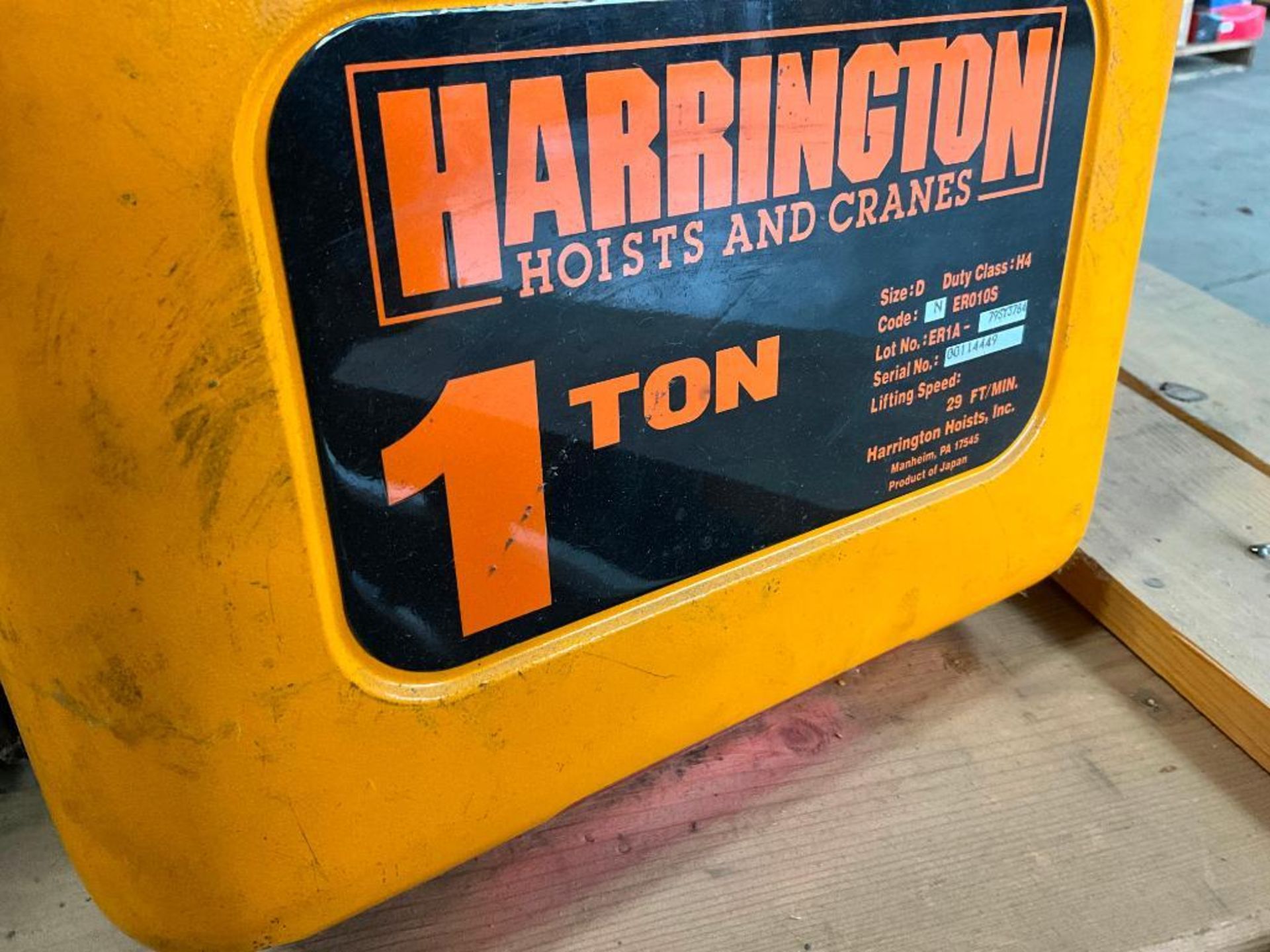 Dayton 1-Ton Hoist, Model 3TB94, Power Supply, 460/3/60, Harrington 1-Ton Hoist, Lot No. ER1A 79SY37 - Image 11 of 21