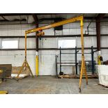 Hoist Crane on Casters, 1-Ton Wench, 17" H x 19' 8" W x 86" D