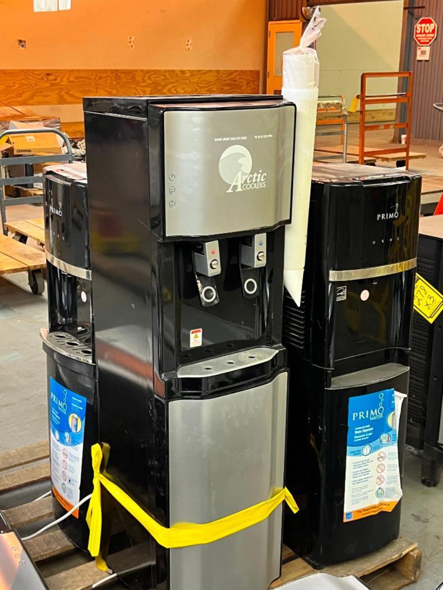 (3x) Water Dispensers; (2) Primo Water Dispensers & (1) Arctic Water Dispenser