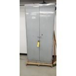 Metal Storage Cabinet w/ Content of Assorted Collets, Chucks, Acorn Dies, & Pneumatic Hoses