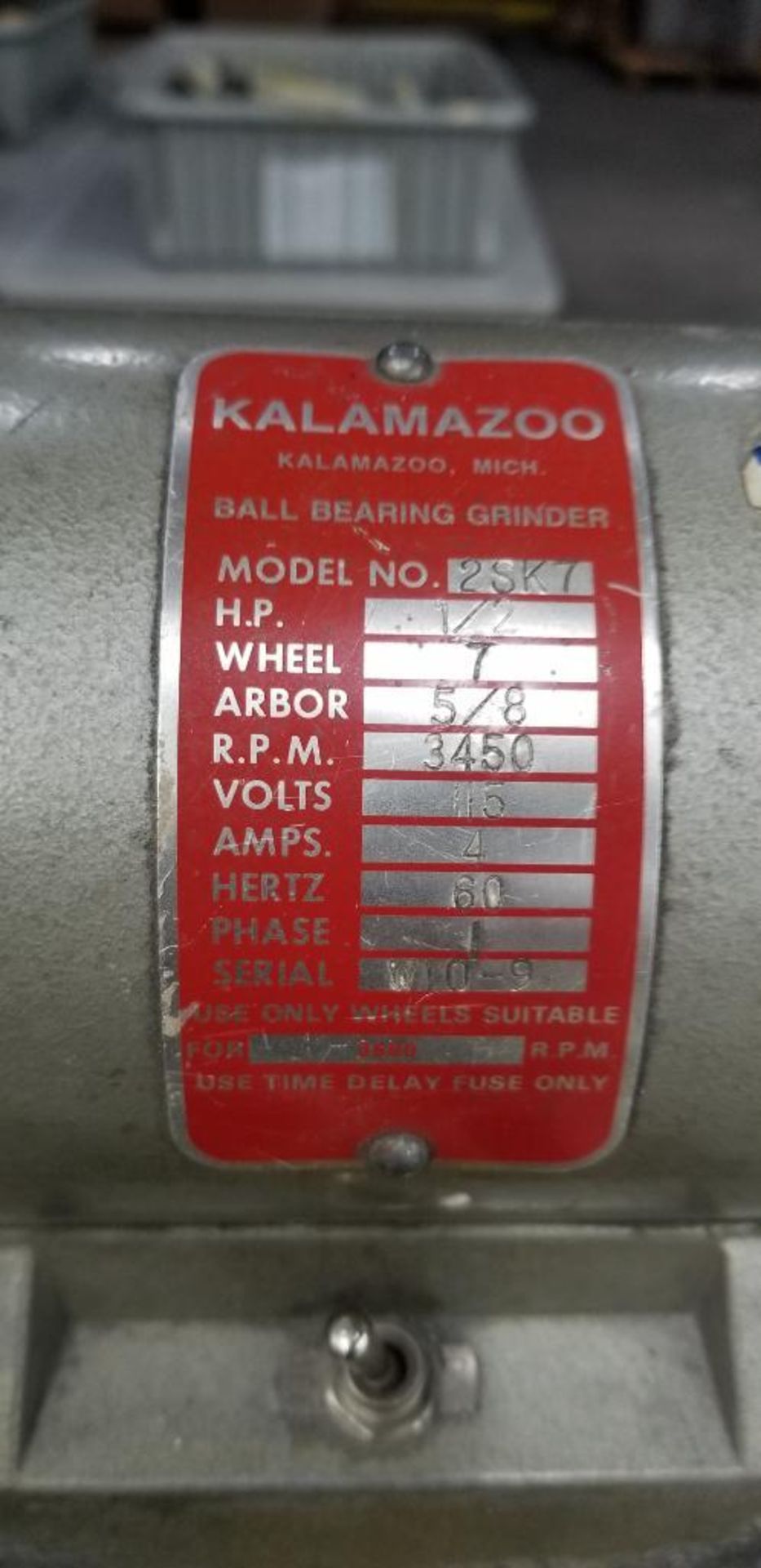 Kalamazoo Model 2SK7 Bench Grinder & Upright Belt Sander, 115v, Single Phase - Image 2 of 2