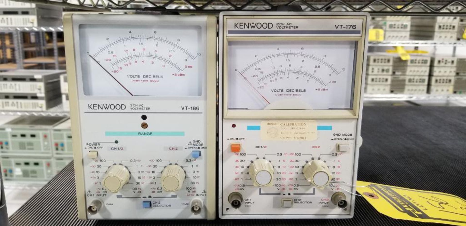 (2x) Kenwood 2CH AC Voltmeters; Kenwood Model VT-186, (1) Kenwood Model VT-176