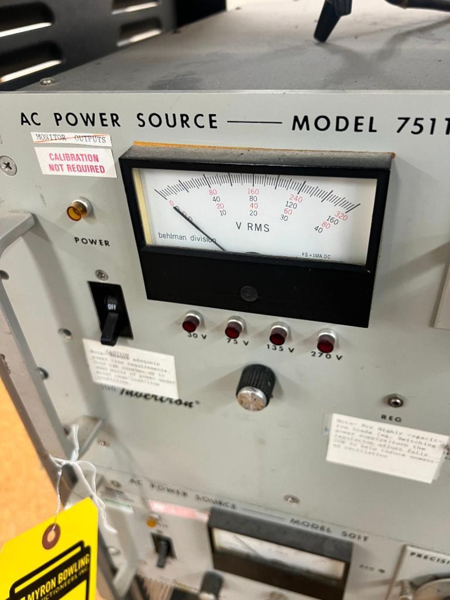 Power Supply Oscillator Testing Cabinet, Invertron Model 751T, Invertron Model 501T, & Simpson Segme - Image 3 of 6