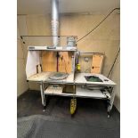 Custom Worktable w/ Sentry Air Systems Hood Vent, Rotating Tabletop, & Pneumatic Attachments