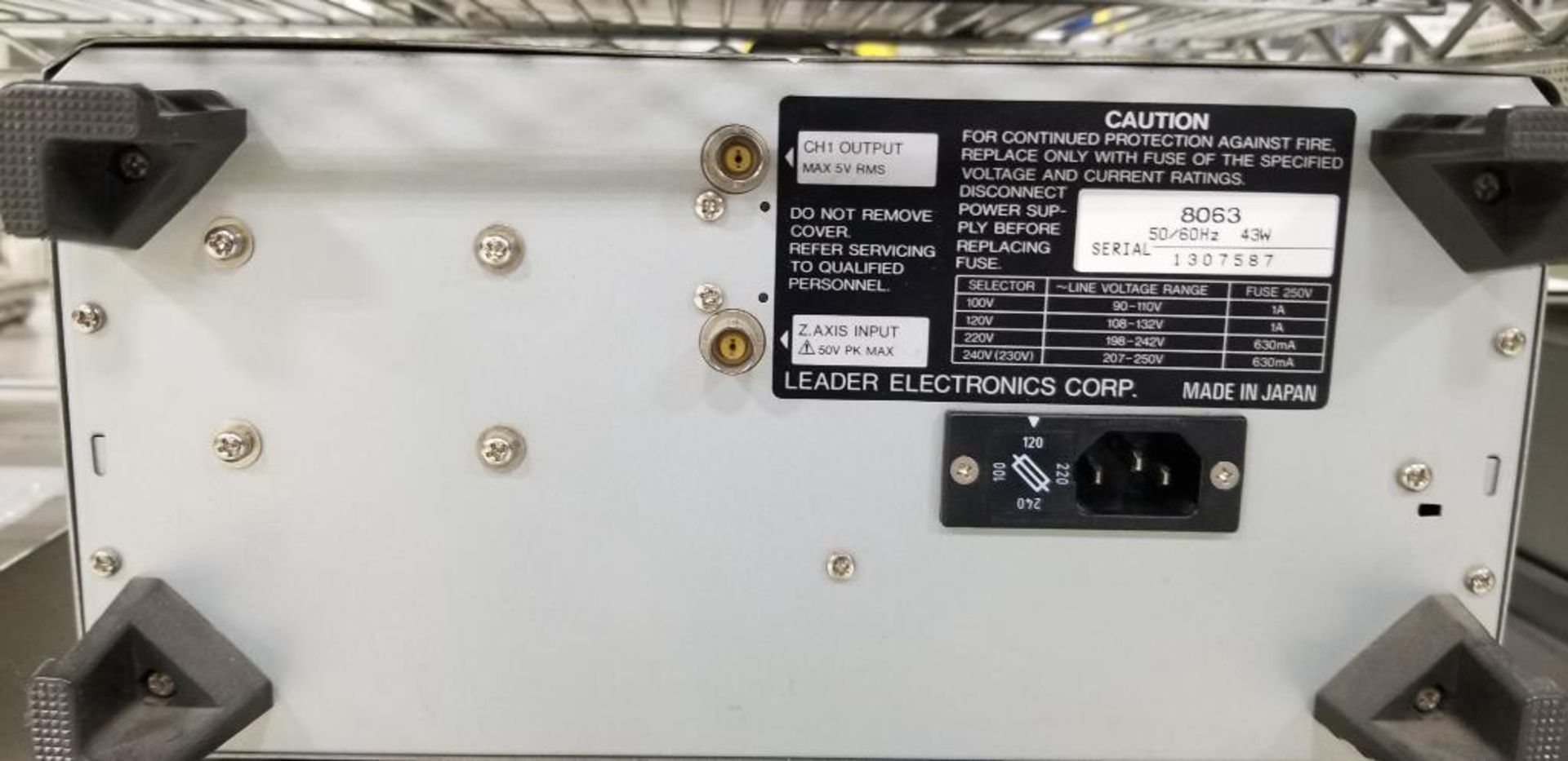 (3x) Leader Oscilloscopes; (1) Leader Model 8063, (1) Leader Model LS 1020, (1) Leader Model LBO-526 - Image 7 of 7