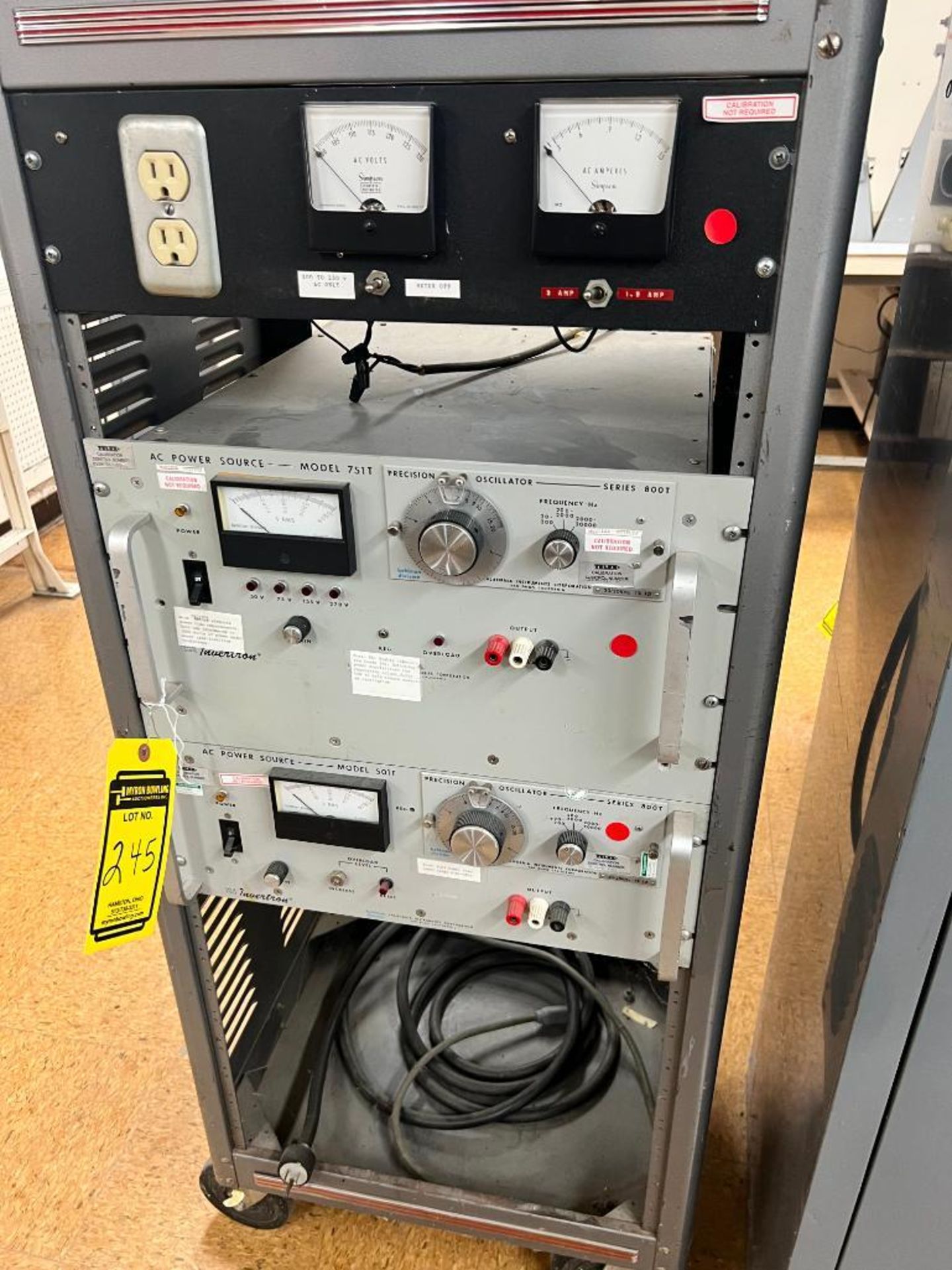 Power Supply Oscillator Testing Cabinet, Invertron Model 751T, Invertron Model 501T, & Simpson Segme - Image 2 of 6