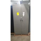 Metal Storage Cabinet w/ Content of Assorted Springs, Shims, Fittings, & Hold-downs