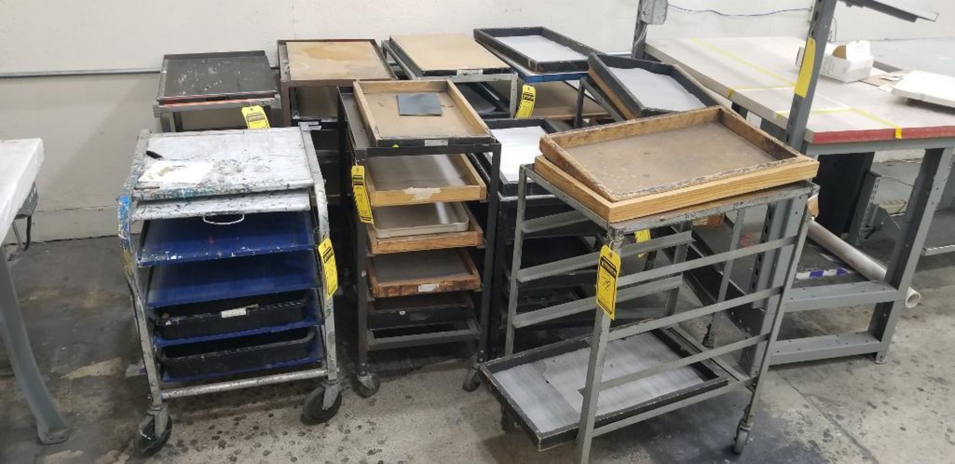 (7) Assorted Print Tray Carts
