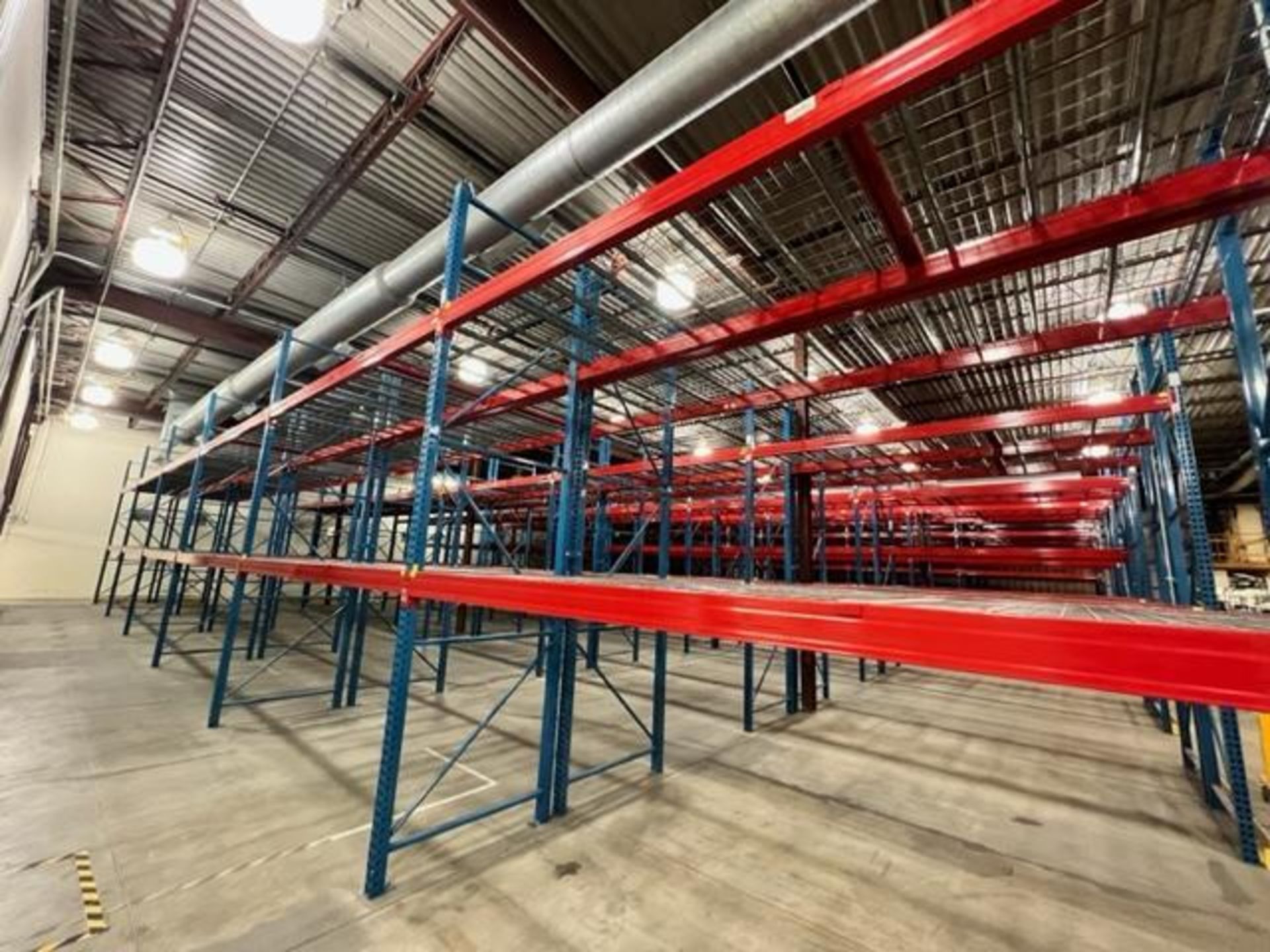 (17x) Sections of Steel King Teardrop Pallet Racking Consisting of (19) 14' x 48" Uprights, (122) 14