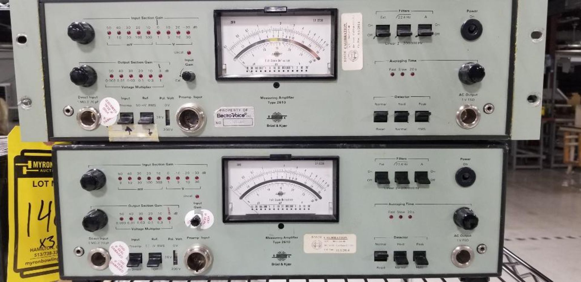 (3x) Bruel & Kjaer Measuring Amplifier, Model 2610 - Image 3 of 5