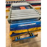 Bishamon Lift2K Lift Table w/ Mounted Hytrol Gravity Conveyor & Foot Pedal, 2,000 LB. Lift Capacity