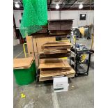 Rolling Rack & Cart of Assorted Shipping Supplies